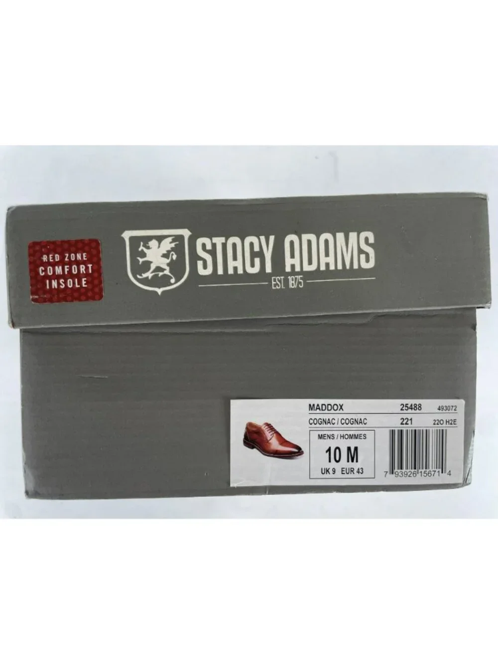 Stacy Adams Maddox Cognac Leather Cap Toe Oxford Dress Shoes Men's Size 10M NEW